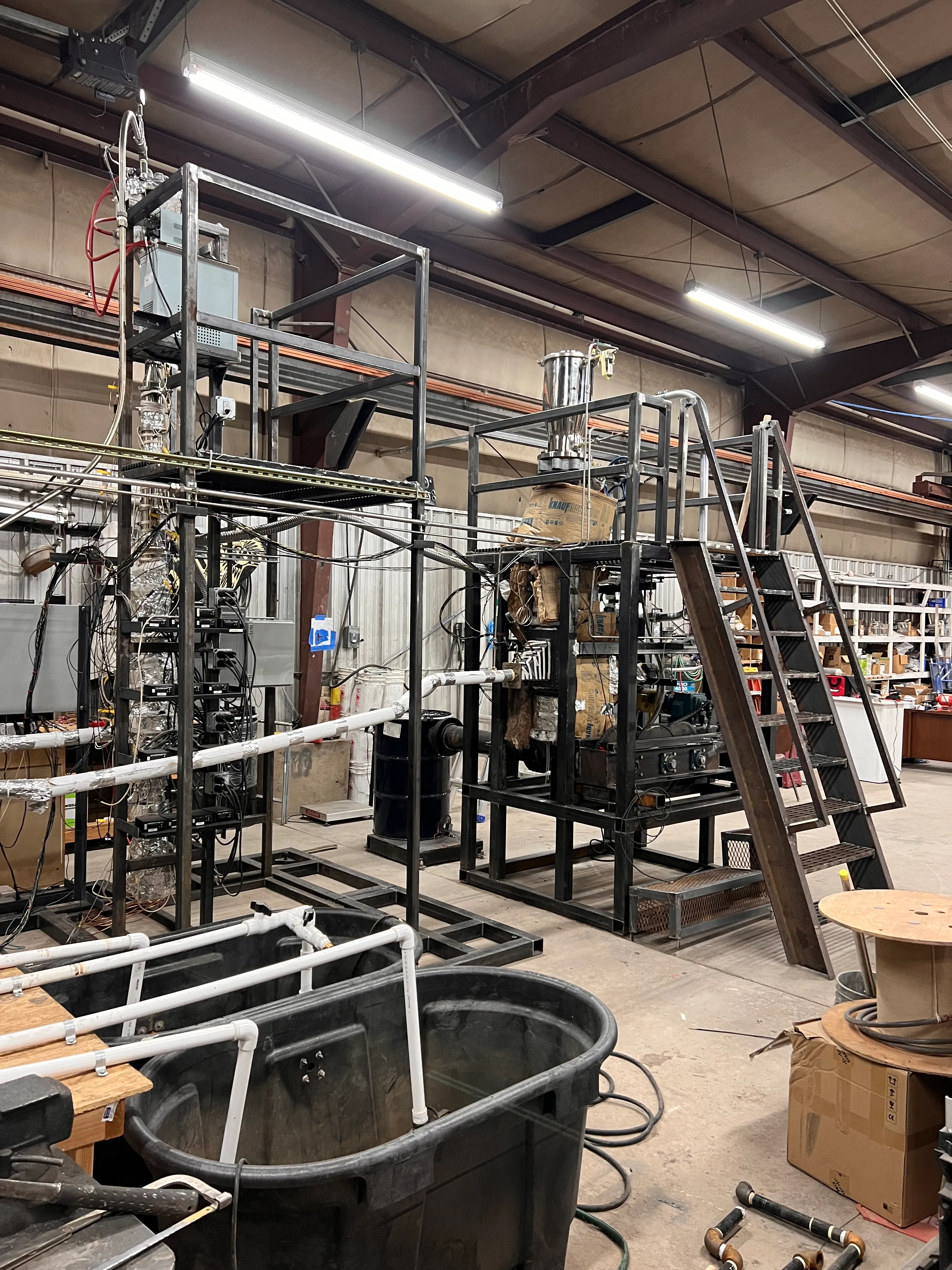Pilot plant retort tower and product handling skid, Vernal, Utah